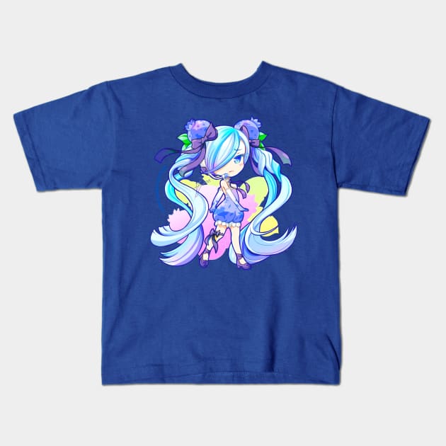 Blueberry Miku Hatsune chibi kawaii Kids T-Shirt by KawaiiDreamyPixie